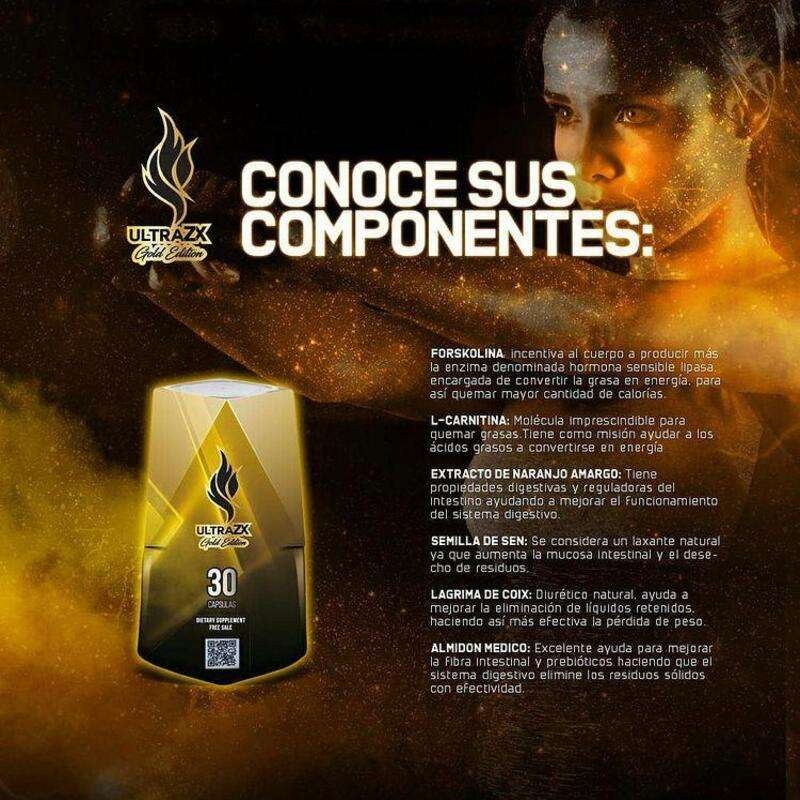 Componentes Ultra zx doradas 30 caps
