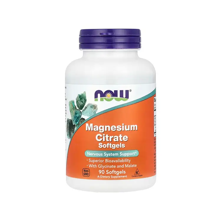 Now Magnesio de Citrato Glycinato y Malato 90 Caps Blandas
