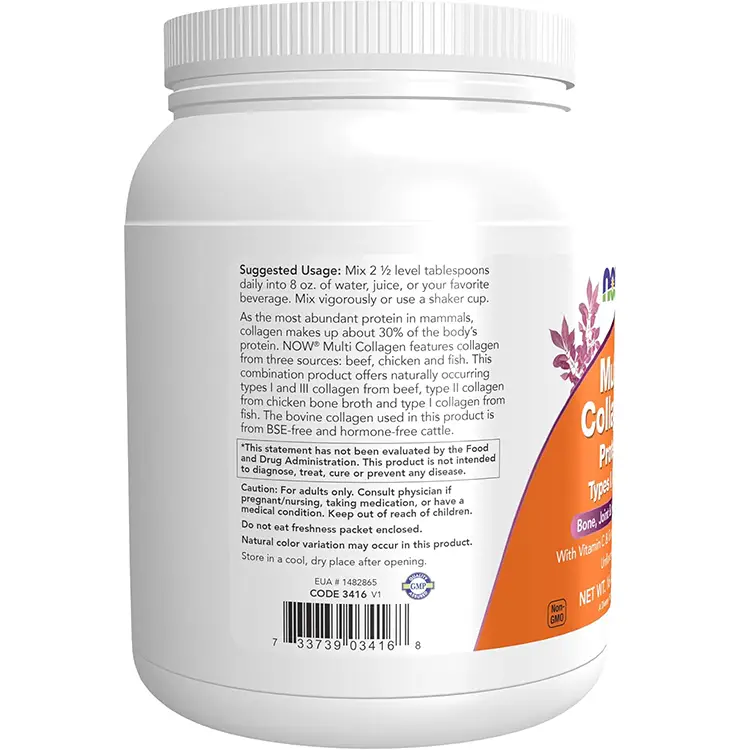 NOW Foods Proteína Multi Colágeno Tipos I II y III - Imagen 2