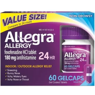 Allegra Allergy 180mg de 60 Gelcaps