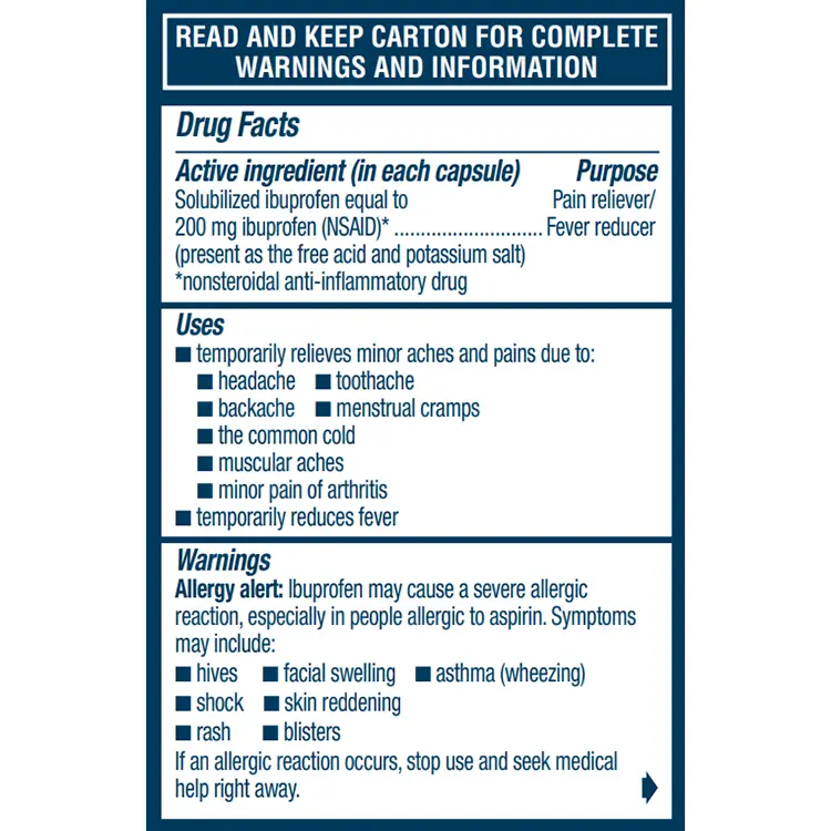 ADVIL Liquid Gels 200mg X 120 Caps - Imagen 2